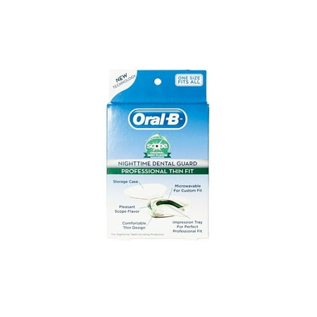 Oral-B Nighttime Dental Guard with Scope- Professional Thin Fit - One Size Fits All, For Nighttime Teeth Grinding Protection By