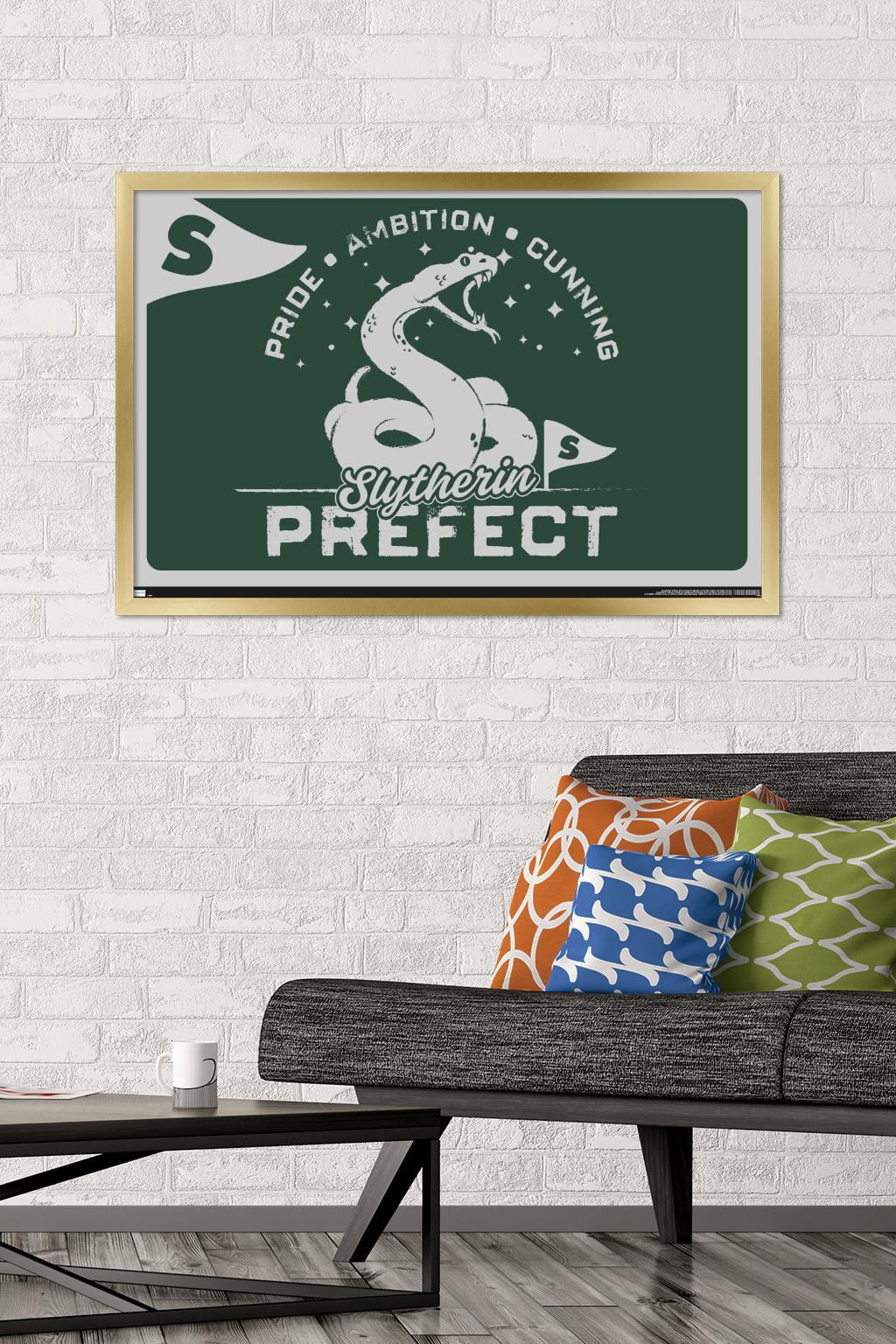 The Wizarding World: Harry Potter - Slytherin Clubhouse Crest Wall Poster, 22.375" x 34" Framed
