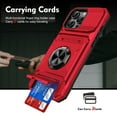 thumbnail image 5 of TECH CIRCLE for iPhone 14 Case Wallet, 360° Magnetic Ring Stand Heavy Duty Protective Dual Layer Shockproof Rugged Hidden Card Slot Magnetic Car Mount Cover for iPhone 14 6.1" 2022,Red, 5 of 7