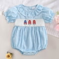 thumbnail image 2 of JUMEYU Baby 4th of July Bodysuit Boy Baby Cartoon Bodysuit Short Sleeve Romper Rompers 0 3 6 9 12 18 24 Months (Blue,12-18 Months), 2 of 7