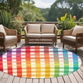 thumbnail image 4 of Round Rugs 5Ft, Colorful Stripe Round Area Rug Washable Indoor Throw Carpet, Farmhouse Striped Modern Abstract Art Soft Non Slip Circle Rug for Cabinet Bathroom Home Decor Aesthetic, 4 of 8