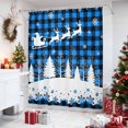 thumbnail image 4 of Blue Checkered Elk Christmas Shower Curtains for Bathroom, Xmas Tree Snowflake Winter Waterproof Fabric Shower Curtain, Decorative Bathroom Curtain for Bathtub, 72"x72", No Hooks Included, 4 of 9