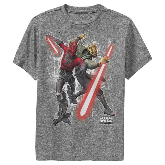 Boy's Star Wars: The Clone Wars Darth Maul & Savage Opress Performance Graphic Tee Charcoal Heather Small