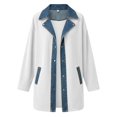 thumbnail image 6 of Women's Denim Patchwork Cardigan Jacket Long Sleeve Button Down Lapel Casual Outerwear with Pockets, 6 of 8
