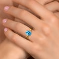 thumbnail image 4 of Gem Stone King 10K Two Tone Gold Swiss Blue Topaz Engagement Ring for Women | 2.25 Cttw | Oval 9X7MM | Gemstone November Birthstone | Size 8, 4 of 6