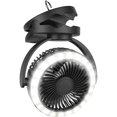 thumbnail image 1 of Ventilador para acampar con linterna LED: ventilador para tienda con batería recargable de 8 pulgadas con luz y gancho para colgar para tienda de campaña al aire libre RV viajes pesca Hur, 1 of 5
