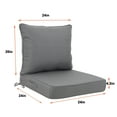 thumbnail image 3 of 24x24 Inch Outdoor Deep Seat Cushion Set - Waterproof Fade-Resistant Patio Furniture Cushions with Removable Covers, Adjustable Straps & Handles for Chairs, Sofa, Couch (2-Piece)-Gray, 3 of 6