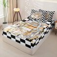 thumbnail image 2 of Homewish Romantic Lipstick Perfume Zipper Twin Comforter Sets with Fitted Sheet and 2 Pillowcases,Fashion High Heels Zipper Bedding Set,Cream,Black Reversible,4pcs, 2 of 8