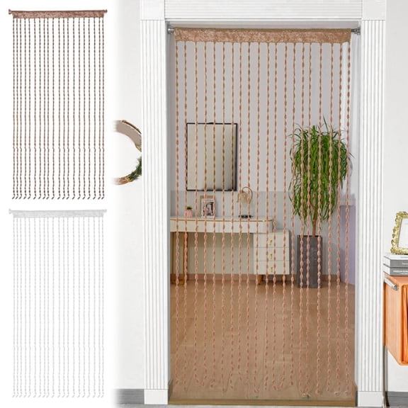 Homelyt Beaded Curtains for Doorways 100x200cm Yarn Woven Bead Curtain Polyester Door String Curtain Privacy Room Divider for Patio Doors and Openings