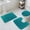 Teal, variant on Teal Boho Bath Mat 3 Piece Bathroom Rug Set, Farmhouse Abstract Geometric Aesthetic Art Non Slip Bath Rug Contour Mat and Toilet Lid Cover, Absorbent Shower Mats Soft Bath Rugs and Mats Sets