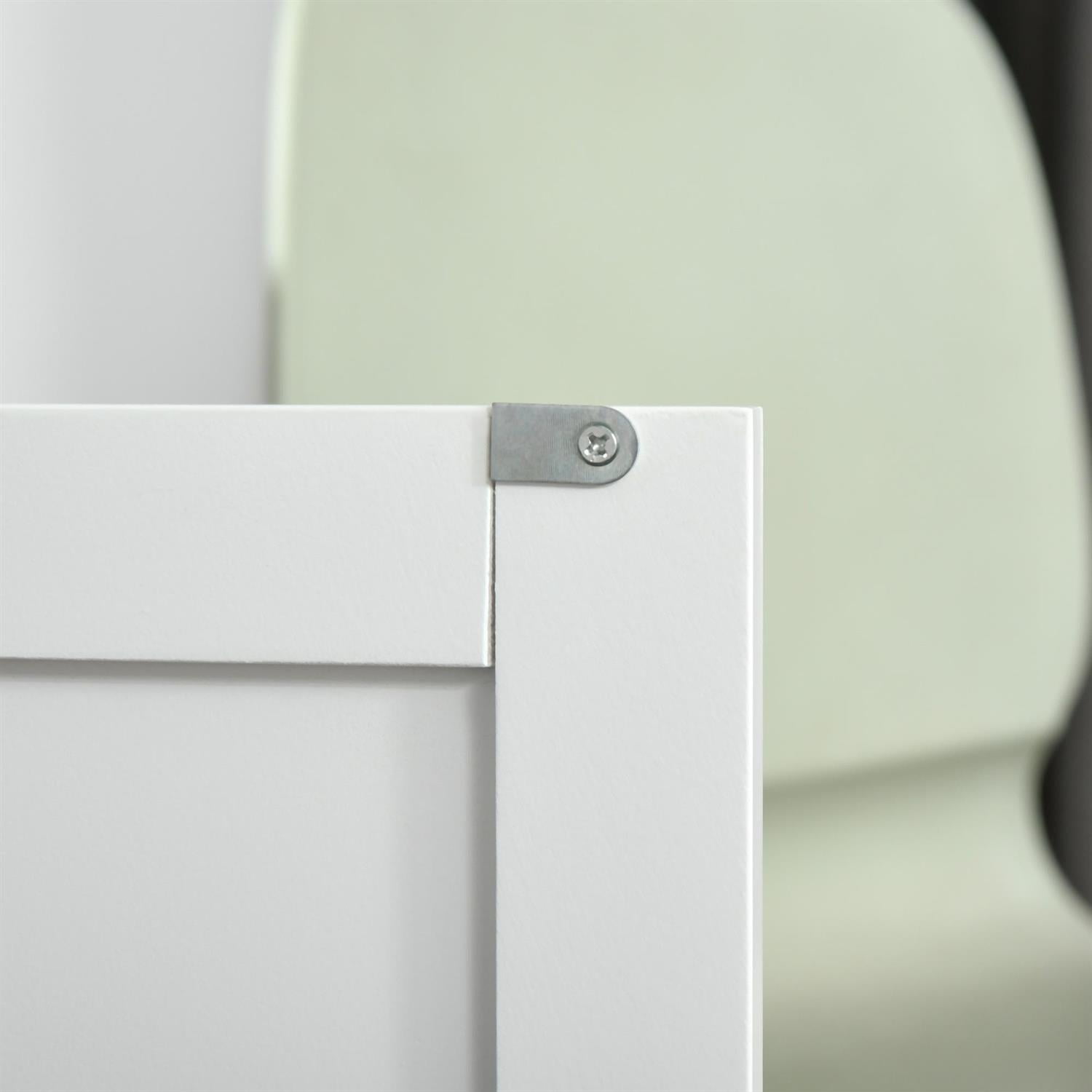 Demi Bonn 47" Mobile Kitchen Island with Storage, Adjustable Shelves, Storage Drawers, Towel Rack, 3-Door Cabinet for Organizing, Storage, White