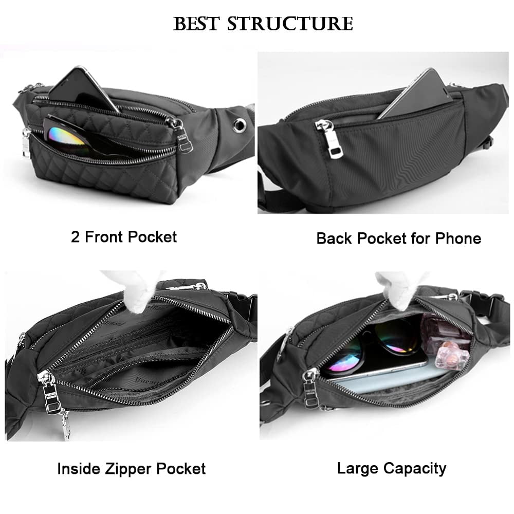 Black designer fanny pack sale