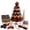 typeD, variant on DIY Quilted Fabric Tree Decor, Craft Fabric Conical Ornament Kit, Vintage Patchwork Tabletop Centerpiece for Fall Harvest Thanksgiving Home Interior Decor