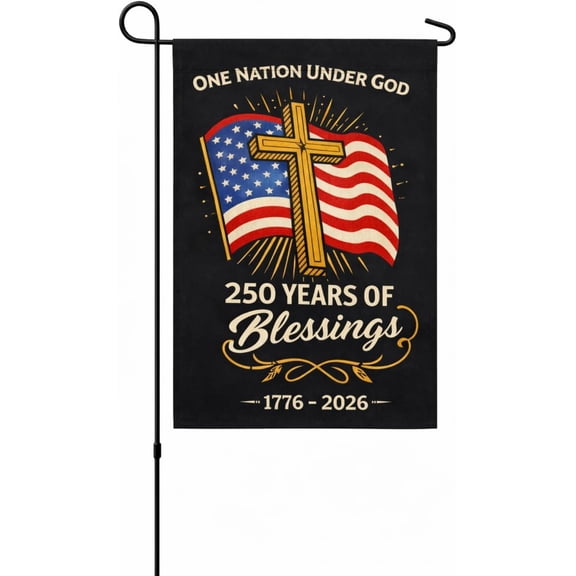Double Sided American 250th Anniversary Garden Flag 12x18 Inch Outdoor – USA Patriotic Independence Day 1776–2026 Yard Flag, Fade Resistant
