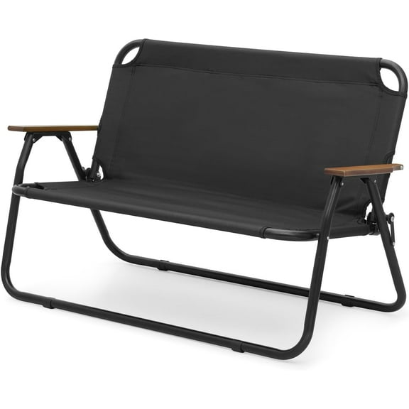 VibrantEcho Double Camping Chair for Adults 2 Person up to 330lbs, Portable Oversized Chair with Armrest, Heavy Duty Folding Loveseat for Outside Hiking Patio Beach Lawn