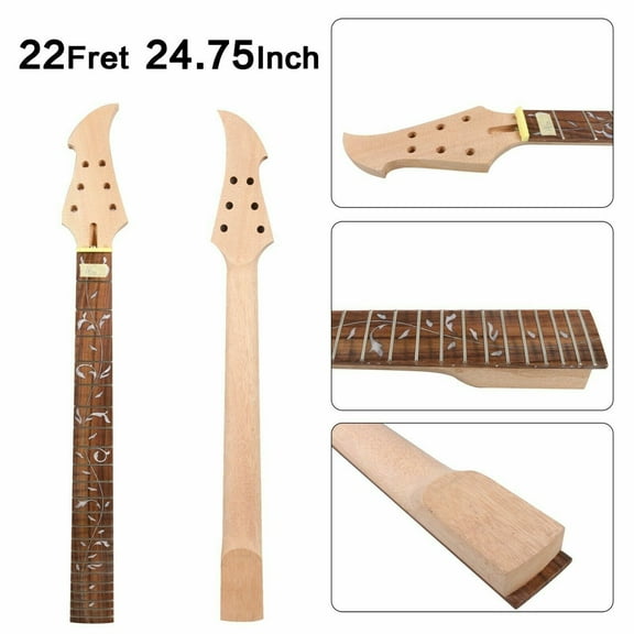 Mahogany Electric Guitar Neck 22Fret 24.75in Rosewood Fretboard No Inlay Fire Bird Head