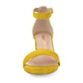 thumbnail image 5 of BLISSFUL STEP Women's Shoes Open Toe Mid Block Heel Ankle Strap Faux Suede Sandals Yellow 10.5, 5 of 7