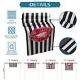 thumbnail image 7 of Table Runner Dresser Scarves 36 Inch Long, Watercolor Red Sexy Lipstick Print Linen Dining Table Runners Black and White Line Stripes Tabletop Scarf for Wedding Holiday Party Kitchen, 7 of 7