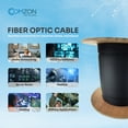 thumbnail image 6 of 1000ft Black 12 Fiber Indoor/Outdoor Singlemode Fiber Optic Cable 9/125, Riser Rated (CMR), Water-Blocking Aramid Yarn, High-Speed Data Transmission, Bare End, 6 of 6