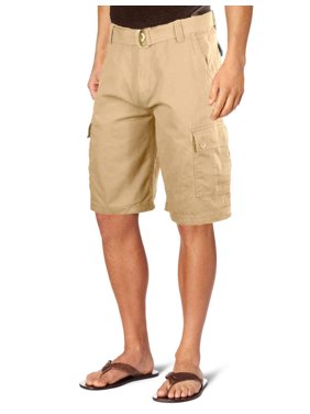 Ma Croix Men's Premium Multi Cargo Twill Cargo Shorts with Belt