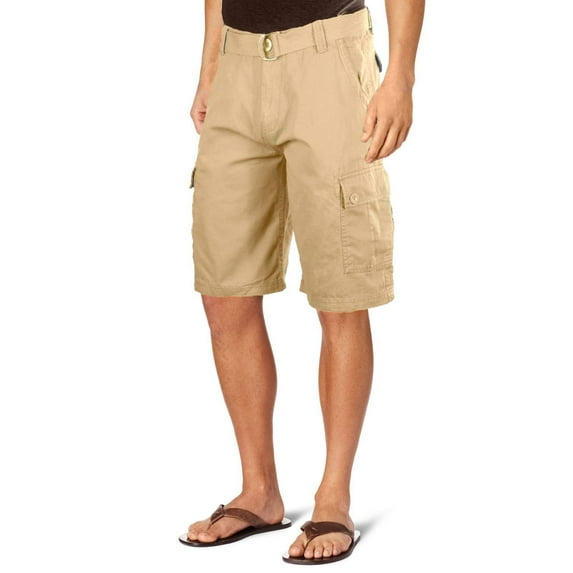 Ma Croix Men's Premium Multi Cargo Twill Cargo Shorts with Belt