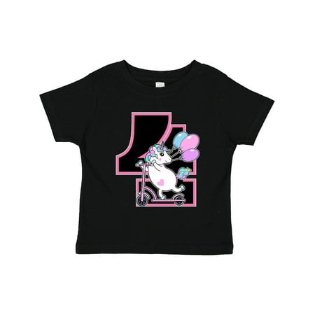 

Inktastic 4th Birthday Unicorn Party Girls Gift Toddler Toddler Girl T-Shirt
