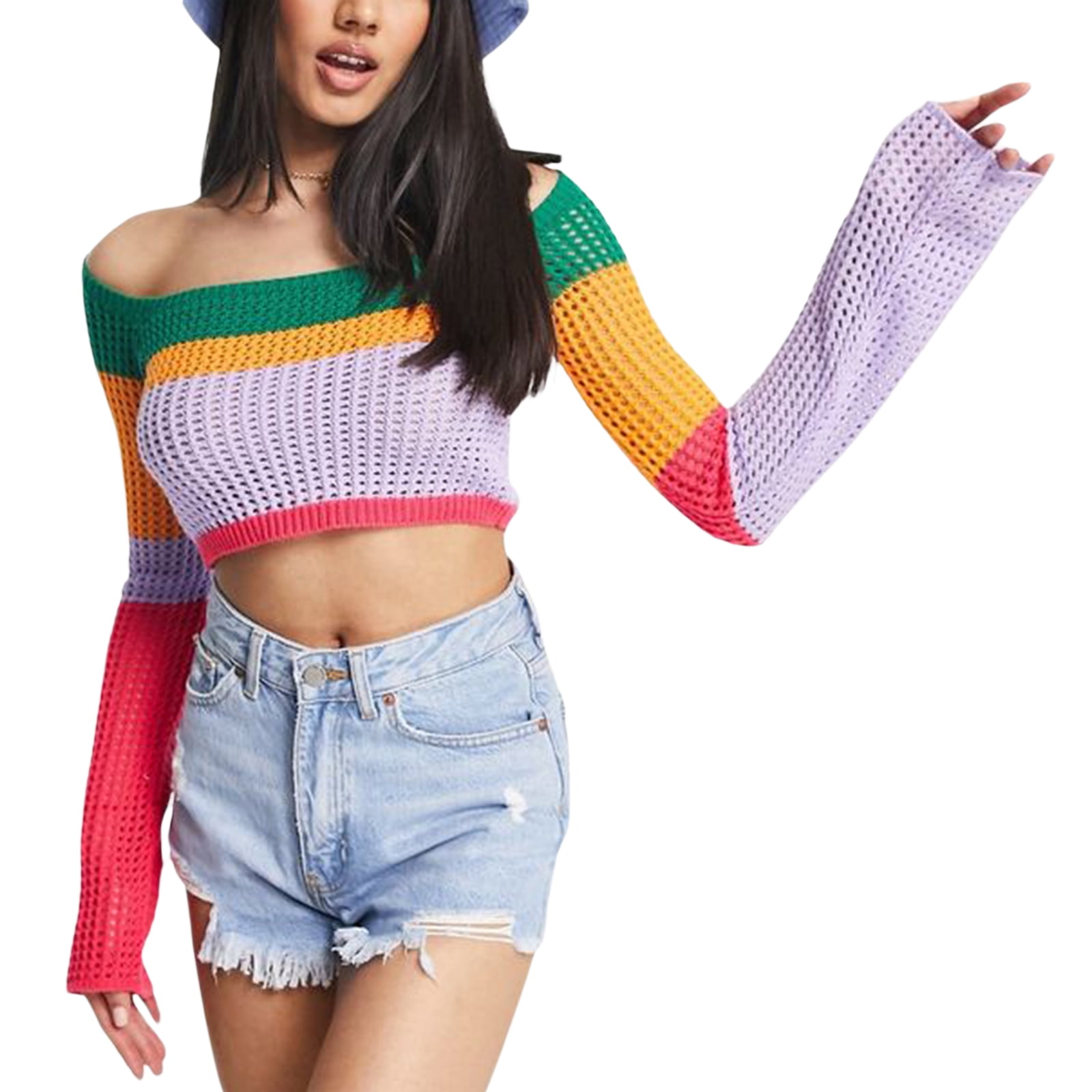 off shoulder jumper crop