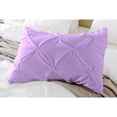 thumbnail image 2 of 2 Piece Pinch Pleated Solid Lilac European Pillow Shams, (European 20x20 Pillow Cover), 100% Egyptian Cotton, 800 Thread Count, European Size, 2 of 3