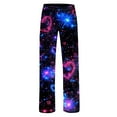 thumbnail image 4 of zbxnLI Plus Size Pajama Pants for Women Heart Printed Pjs Sleep Pants Comfort Waist Wide Leg Lounge Pants, 4 of 6