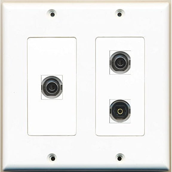 RiteAV - 1 Port Toslink 2 Port 3.5mm - 2 Gang Wall Plate