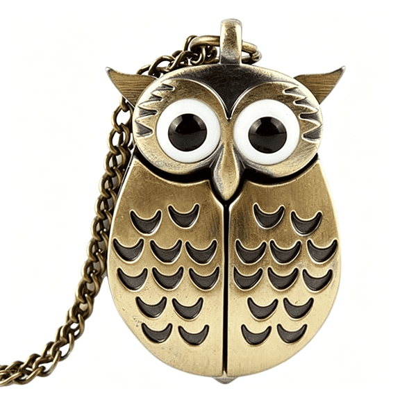 DESIGNICE 1 Pack Vintage Owl Pocket Watch Vintage Pocket Watch