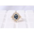 thumbnail image 2 of 14k London Blue Topaz Ring,Solid Gold Cluster,Solitaire Diamond Anniversary Gift, 2 of 8
