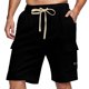 thumbnail image 1 of Pantalones cortos informales ligeros para hombre: tejido de lino, múltiples bolsillos, corte holgado, actividades al aire libre en verano, fácil cuidado, tallas S-XXXL, cintura 70-90 cm, 1 of 8