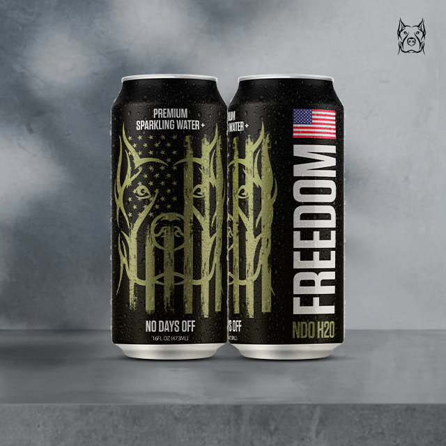 NO DAYS OFF Premium Sparkling Water+ Limited FREEDOM Edition - 16oz Can (12 Packs) - Ultra Purified, MORE Carbonation, Premium Sparkling Water