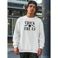 thumbnail image 2 of Trick Or Treat. Halloween Quote. Sweatshirt Men -Image by Shutterstock, Male Medium, 2 of 4