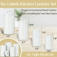 Kazozobi Farmhouse Metal Canister Set, White, Airtight Kitchen