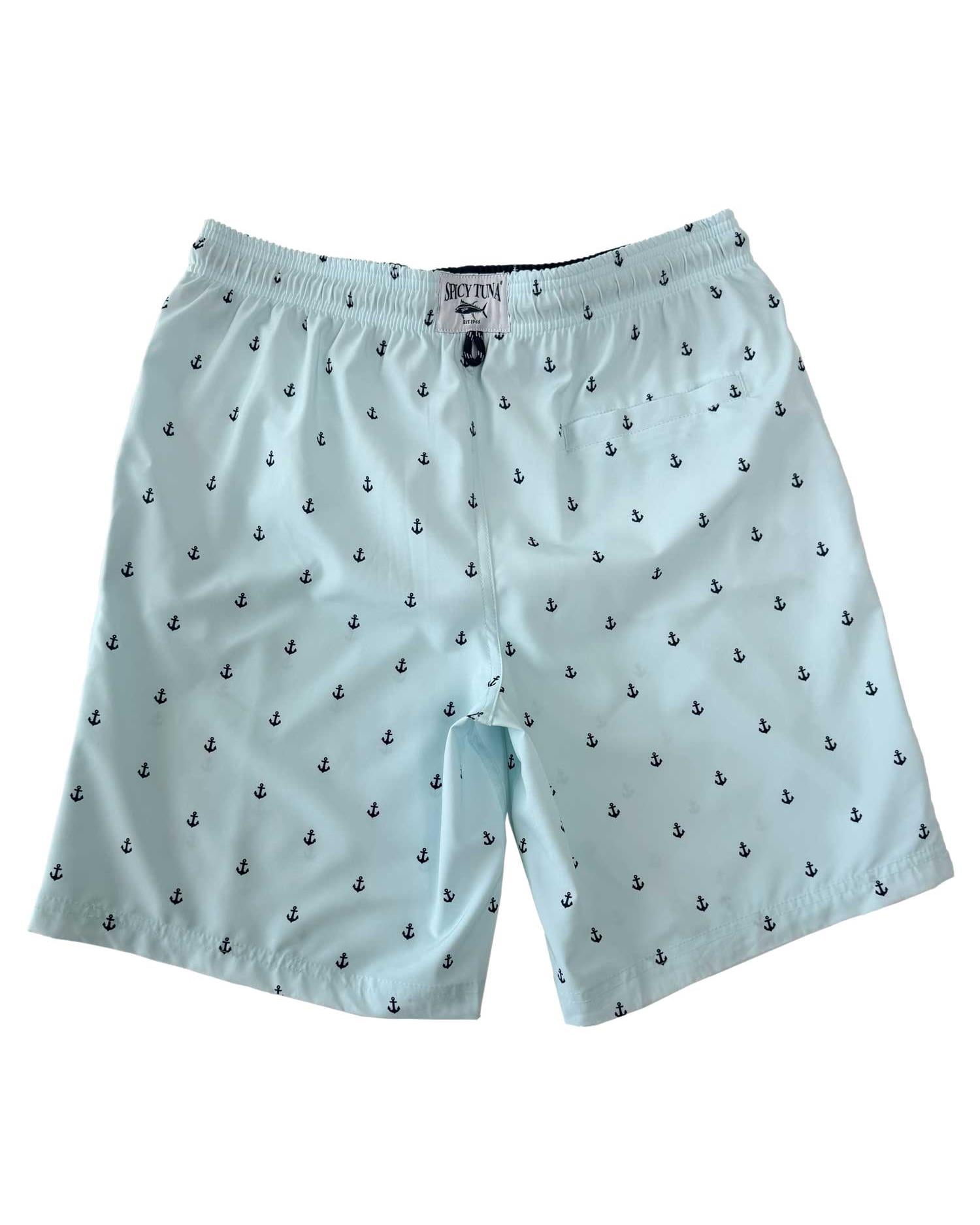 Mens Swimming Trunks Lounge Boxer Shorts Elastic Boxers Swimwear 4 Ways Stretch 19 Inch Outseam, Anchor Pool Day 4W 19 Outseam, Size: 2X, Spicy Tuna