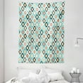 thumbnail image 1 of Geometric Decor Tapestry, Vintage Ottoman Floral Design with Old Fashion Heraldic Tiles Artistic Image, Wall Hanging for Bedroom Living Room Dorm Decor, 60W X 80L Inches, Aqua, by Ambesonne, 1 of 2