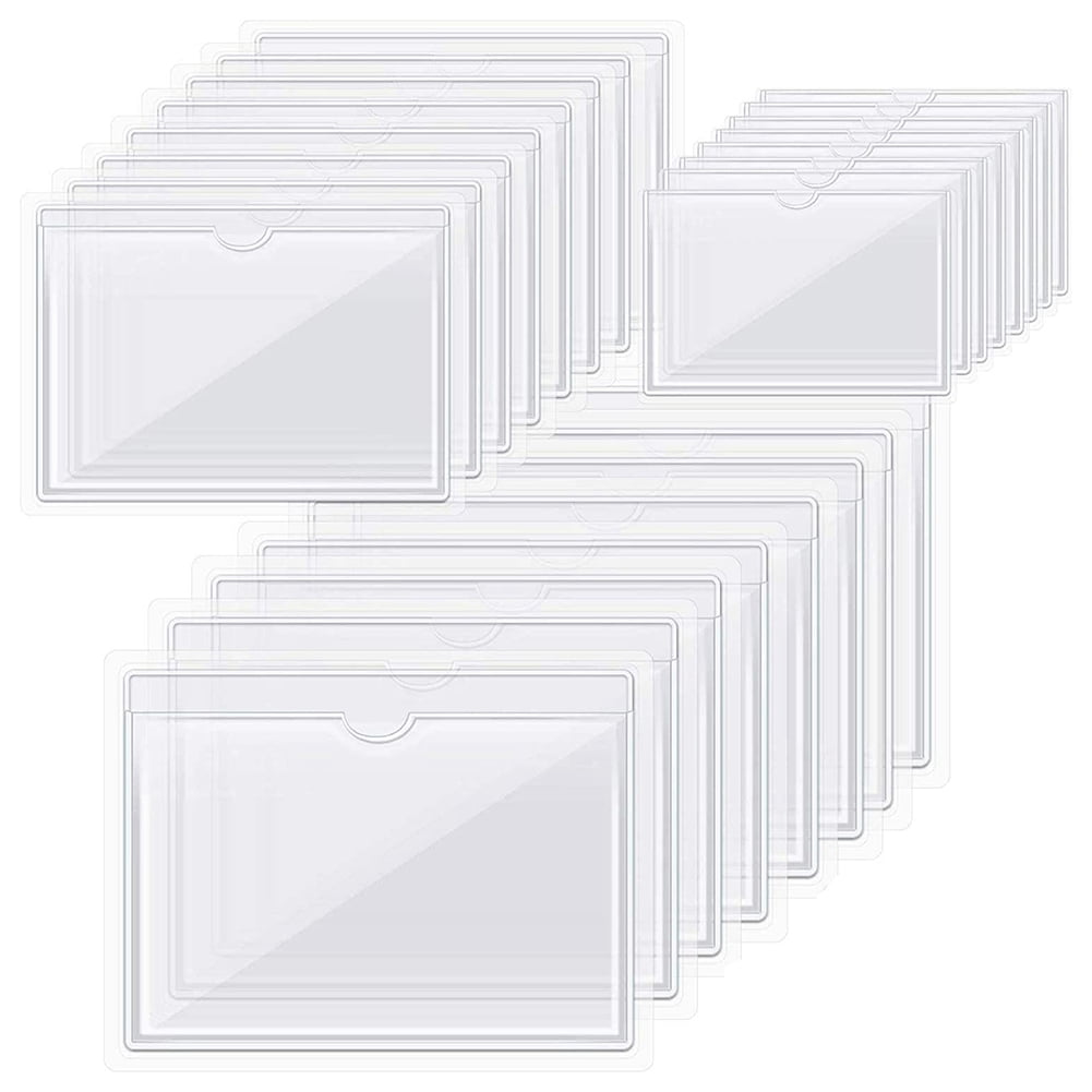 50 Cardboard with Horizontal Lines Ideal Index Card Combination Aliyaduo Self-Adhesive Index Card Pockets 25 PCS Label Pockets 50 White Cardboard