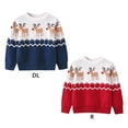 thumbnail image 3 of URMAGIC Toddler Baby Girl Boy Christmas Clothes Knit Sweater Deer Pullover Sweatshirt Warm Crewneck Long Sleeve Tops Winter Outfit 3-4 Years, 3 of 10