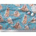 thumbnail image 3 of Soimoi Rayon Fabric Floral,Book & Golden Retriever Dog Decor Fabric Printed Yard 42 Inch Wide, 3 of 3