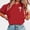 Red, variant on Bwndum Womens Christian T-Shirt - Burgundy Cross Graphic Tee, Short Sleeve Cropped Casual Top, Relaxed Fit Faith Shirt for Women, Soft Blend,Size 2XL