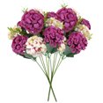 thumbnail image 1 of Ramo de flores artificiales hogar hotel tela de seda decoración floral fiesta de boda flor falsa, rosa roja 2 piezas Vogacara ZHF0579-02, 1 of 6