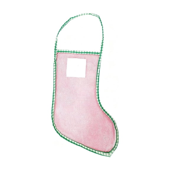 WWG Mini Christmas Stocking, Sheer Mesh Design with Decorative Ball, Lightweight Polyester, Hanging Loop for Tree or Door, Ornament and Storage Container, for Christmas Decor
