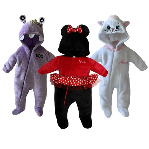 Kit 3 Mamelucos con Gorro Bordado Disney Boo, Minnie, Marie Disney KitB314