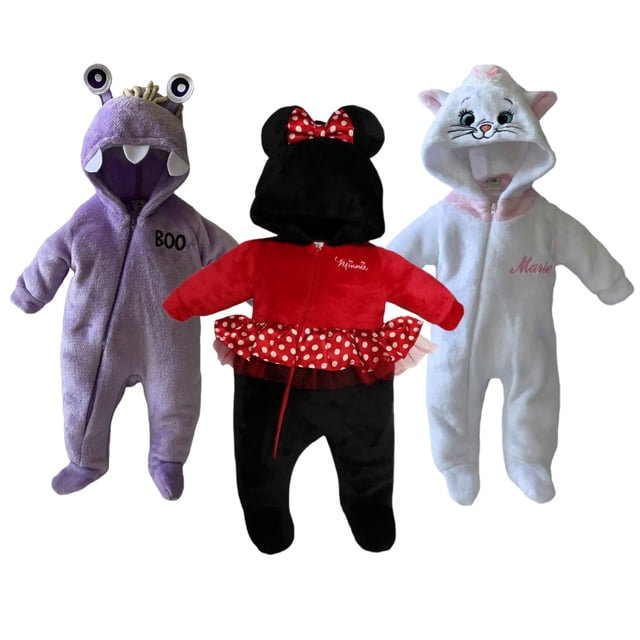 Kit 3 Mamelucos con Gorro Bordado Disney Boo, Minnie, Marie Disney KitB314