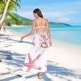 thumbnail image 7 of FORMRS Womens Long Sarong Beach Wrap Semi-Sheer Bikini Skirt Bathing Swimsuit Cover Up, White Starfish, 7 of 7