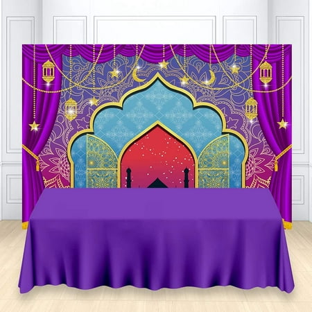 Image of Nights Magic Genie Theme Backdrop (7x5ft) - Arabian Moroccan Birthday Party Decor Banner