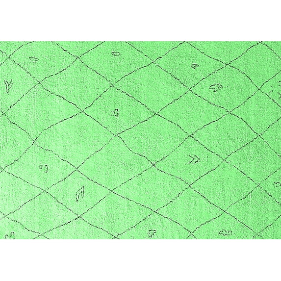 Ahgly Company Indoor Rectangle Solid Emerald Green Modern Area Rugs, 3' x 5'