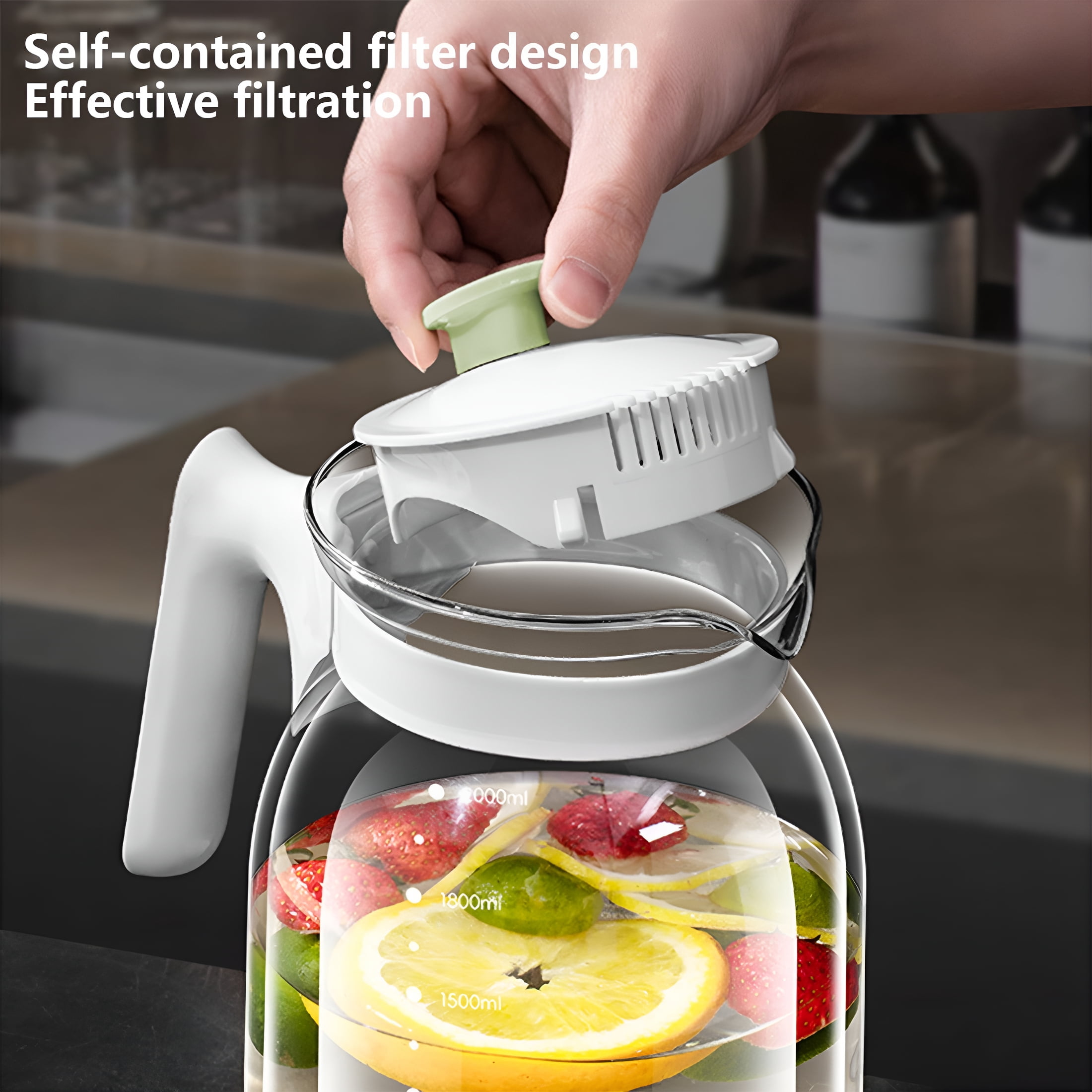 ACDANC 2026 New 1Pcs Glass Pitcher with Lid and Spout,Breast Milk Pitcher with Handle for Fridge,Borosilicate Glass Carafe for Hot/Cold Drink,Small Jug for Iced Tea,Coffee,Water Storage Container